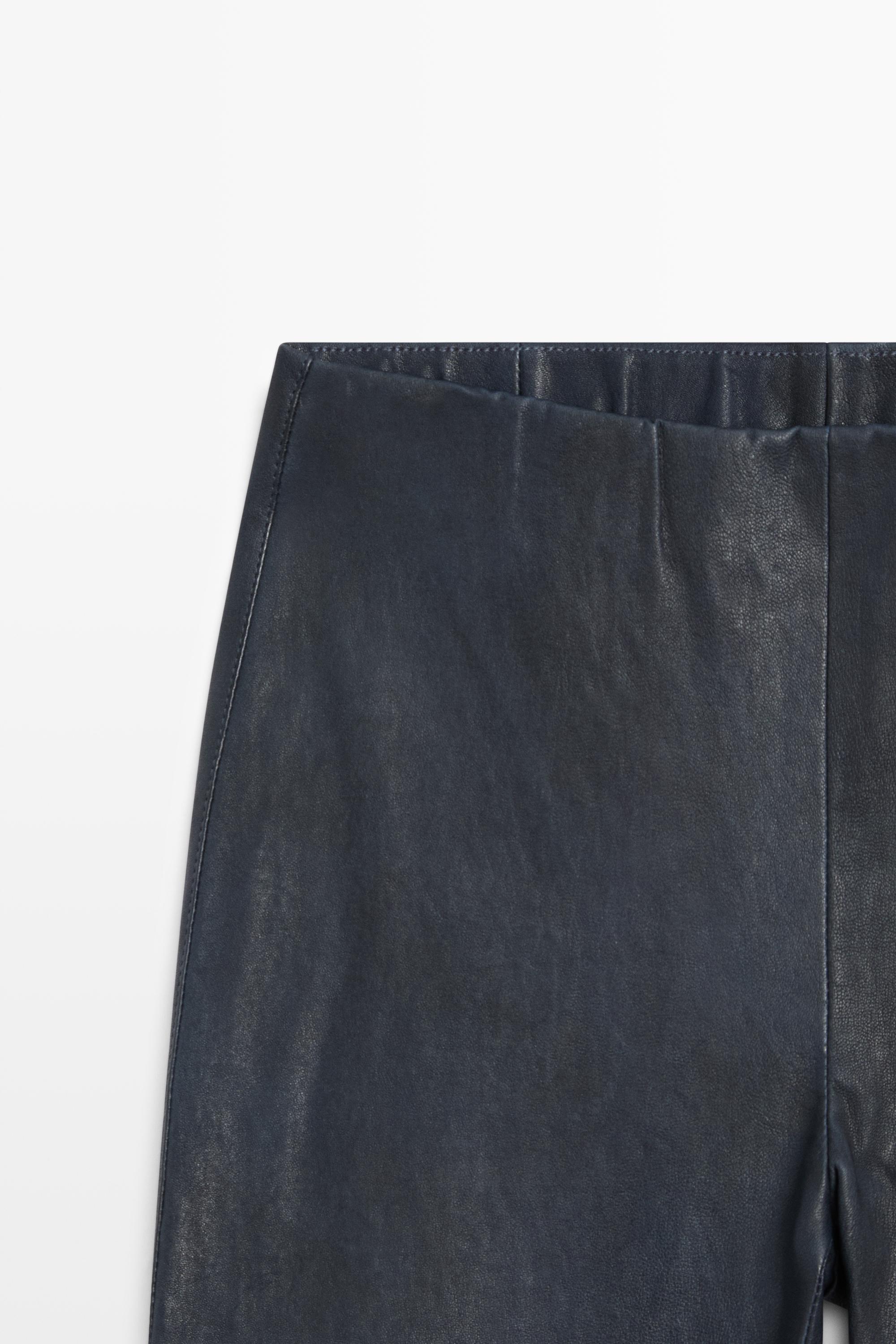 Nappa leather flare fit leggings